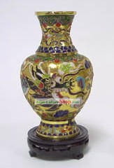 Dragon Playing Ball Cloisonne Vase