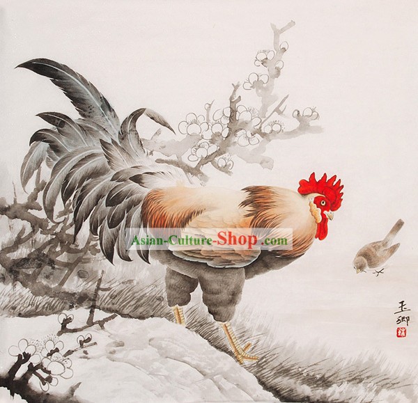 Chicken Tradicional Chinese Painting-Feliz