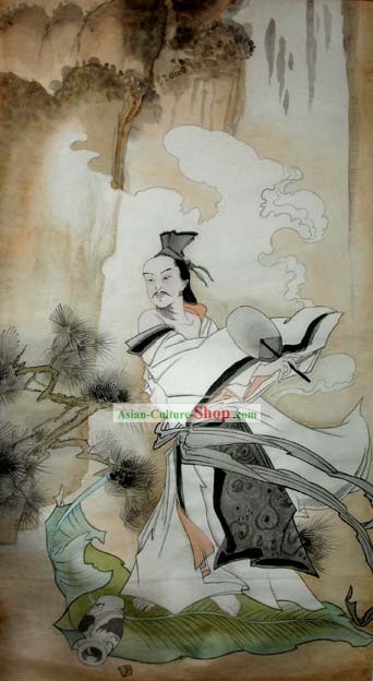Pintura Tradicional Chinesa-Li Bai Poeta ficou bêbado