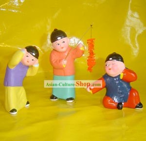 Beijing Hand Made Clay Figurine-Playing Firecracker