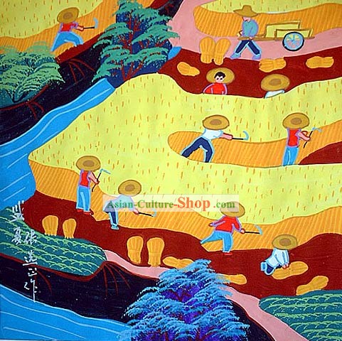 Pintura Arte Chinesa Farmer - Horário de Verão