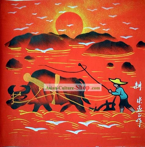 Shan Xi Fazendeiro Folk Pintura Sulco-