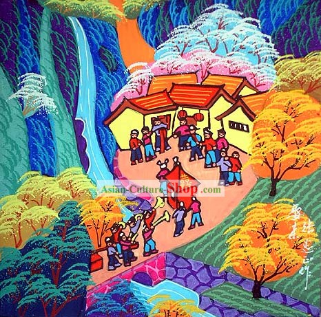 Shan Xi Fazendeiro Folk Pintura-Getting Married