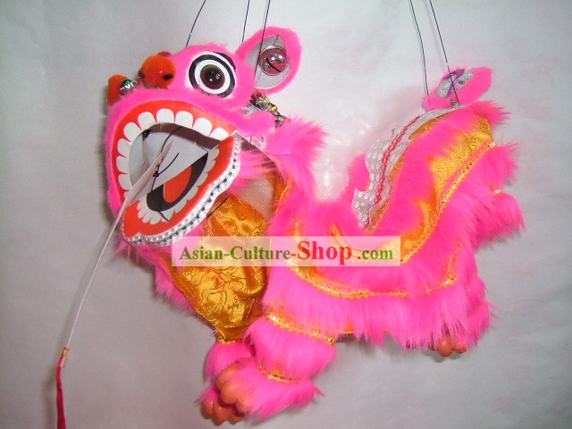 Chinese Classic Handmade Hand Puppet-Peachblow Lion Dance