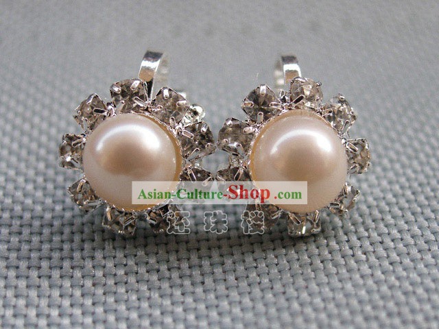 Impresionante Pendientes Natural White Pearl