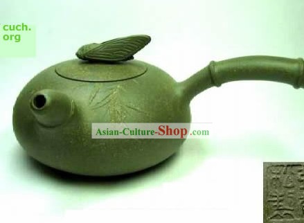 Mão chinês fez Teapot Argila Verde Perfeito