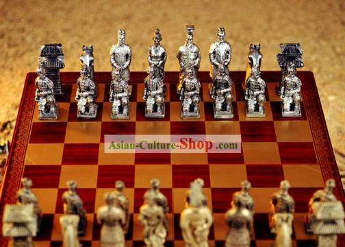 Chinese Stunning Terra Cotta Warriors Chess Set