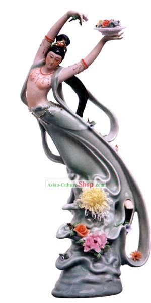 中国ハンドは、景徳町の磁器工芸品 - フライングメイド古代中国のエンジェル（飛田）