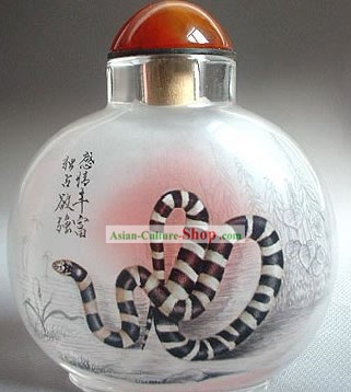 Snuff Bottles With Inside Painting Chinese Zodiac Series-Snake