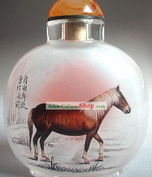 Snuff Bottles With Inside Painting Chinese Zodiac Series-Horse