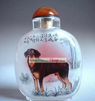 Snuff Bottles With Inside Painting Chinese Zodiac Series-Dog