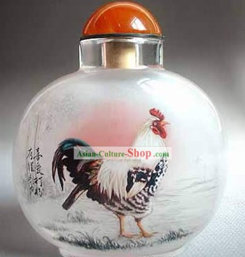 Snuff Bottles With Inside Painting Chinese Zodiac Series-Rooster 1