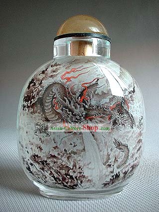 Snuff Bottles With Inside Painting Chinese Animal Series-Water Dragon