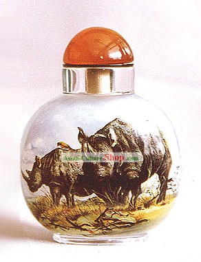 Garrafas Snuff Com Dentro Animal pintura chinesa Series Rhinoceros-
