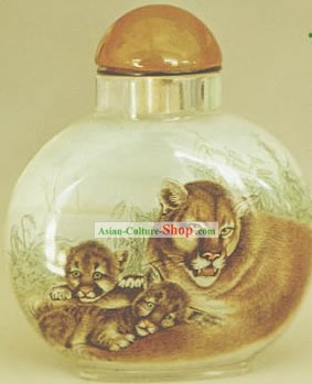 Garrafas Snuff Com Dentro Pintura Chinesa Animal, Família da Série Leopard