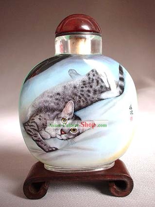 Garrafas Snuff Com Dentro Animal pintura chinesa Series Cat-