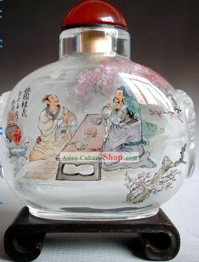 Snuff Bottles With Inside Painting Characters Series-Peach Garden Becoming Brothers