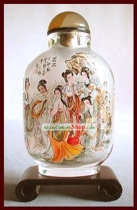 Snuff Bottles With Inside Painting Characters Series-Chinese Palace Girls