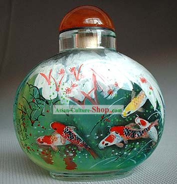 Snuff Bottles With Inside Painting Fishes Series-Lucky Fishes