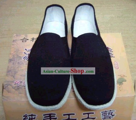 Chinese Hand Made Folk Black Shoes