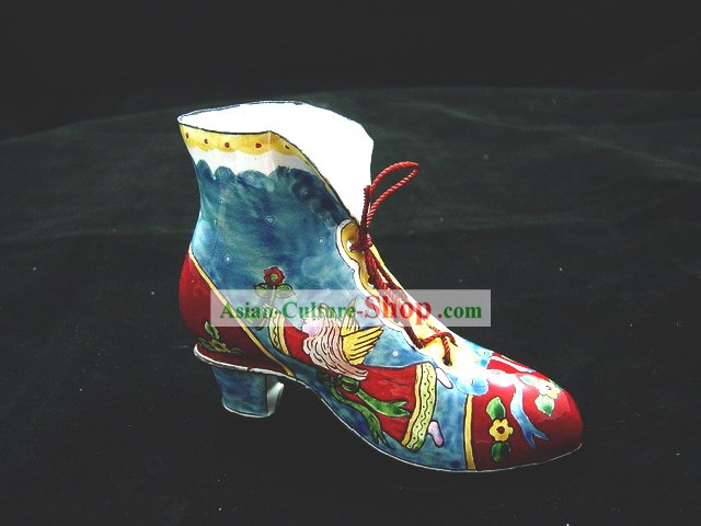 Chinese Hand Painted Enamel Craft-Boot of Angel