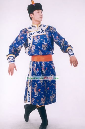 Chinese Traditional Mongolia Prince Costumes and Hat Complete Set