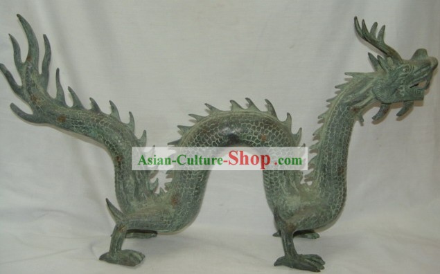 Dragão chinês Bronze Rare Antiquated Longo