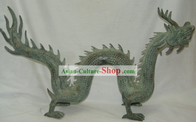 Chinese Rare Antiquated Long Bronze Dragon