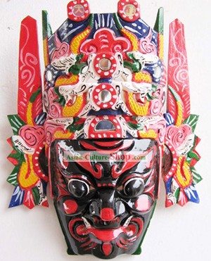 中国の伝統的木彫グッズ - 古代民俗ドラマ男マスク