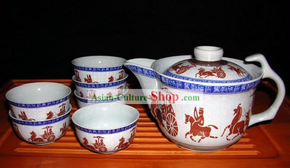 China Mão Porcelana Pintado Jingde Guerra Transporte Conjunto de Chá Kungfu