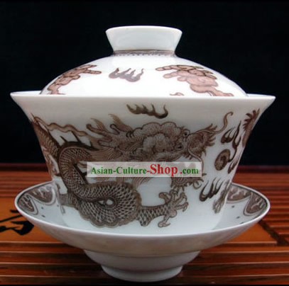 China Jingde Porcelain Masterwork-Dragon Charm Tea Bowl