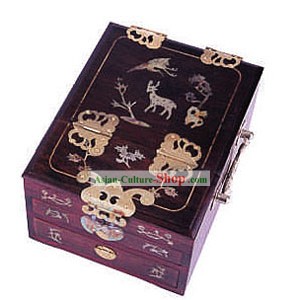 Box Chopsticks chineses e Jewel Caskets-Veado