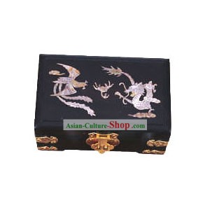 Box Chopsticks chineses e Jewel Caskets-Dragon e Phoenix Amor