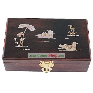 Caja de palillos chinos y Jewel ataúdes-mandarín patos Amor