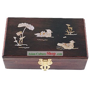 Box Chopsticks chineses e Jewel Caskets-mandarim Patos Amor