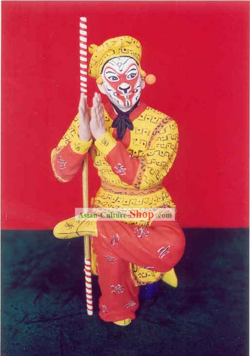 China Hand Painted Sculpture Art of Clay Figurine Zhang-Hero Sun Wukong