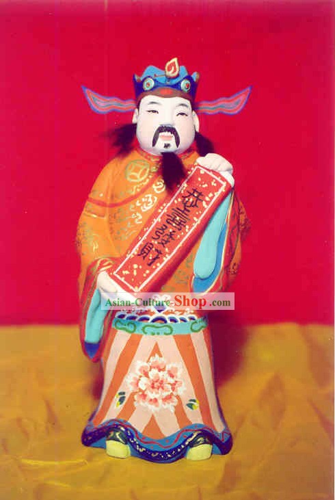 China Painted Sculpture Art of Clay Figurine Zhang-Mammon