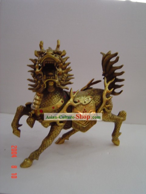 Laiton chinoise classique Statue-Kylin (Qilin)