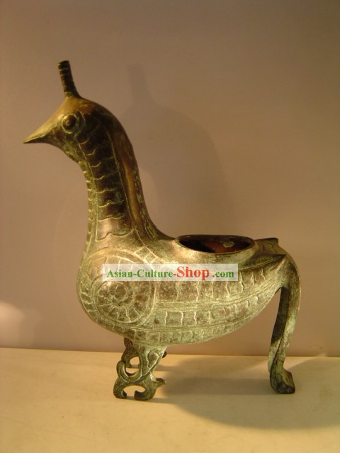 Chinois classique Bronze Archaize oiseaux Statue Ware-Palais