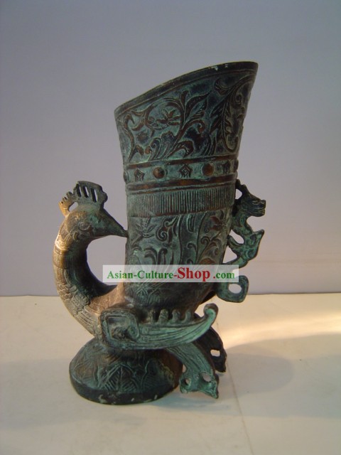 중국어 클래식 고풍으로하다 브론즈웨어 - 고대 궁전 공작 컵