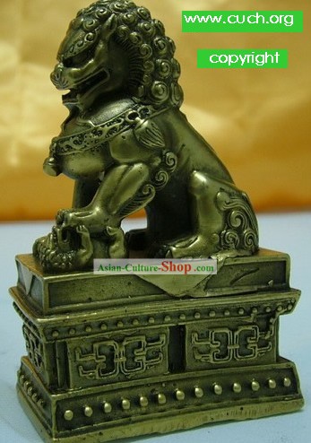 Tradicional Chinesa Bronze Lion King