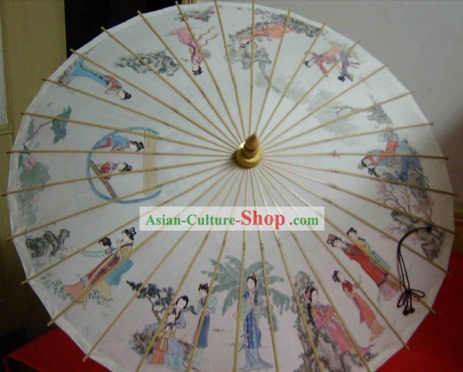 杭州クラシックハンドは、古代の物語のシルクの傘を作ら