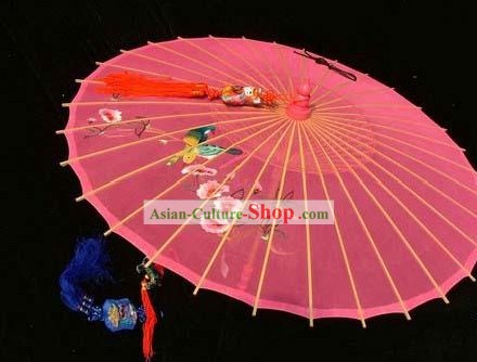 Hangzhou clásico paraguas a mano de seda bordada