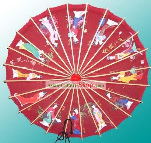 Hangzhou Mão clássico Painted Silk Umbrella
