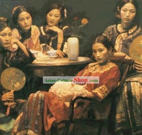 Chinoise main Piece brodé rares des Travaux-femmes