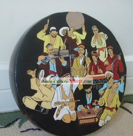 Uigur Mão clássico Painted Tambourine