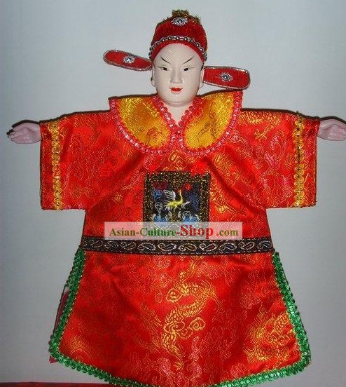 China clásica mano de marionetas-apuesto novio en trajes de boda tradicional