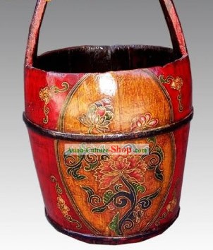 Chinesische Lucky Red Coloured Painting Barrel