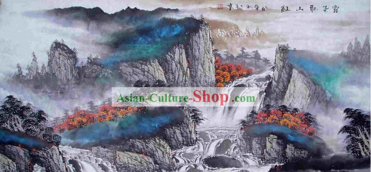 Pintura chinesa tradicional por Tang Like-Autumn geada Montanha