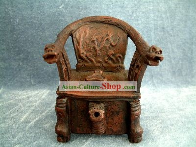 중국어 고대 Zisha 드래곤 의자 케틀 (포)